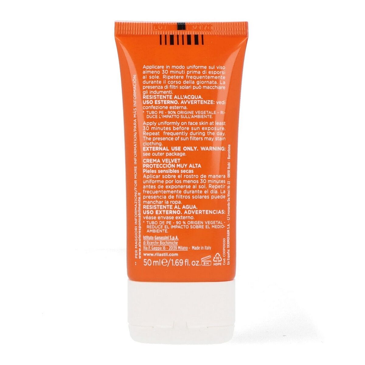 Solskydd med färg Rilastil Sun System Spf 50+ 50 ml